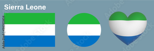 Obraz na płótnie sere Sierra Leone flag icon vector illustration