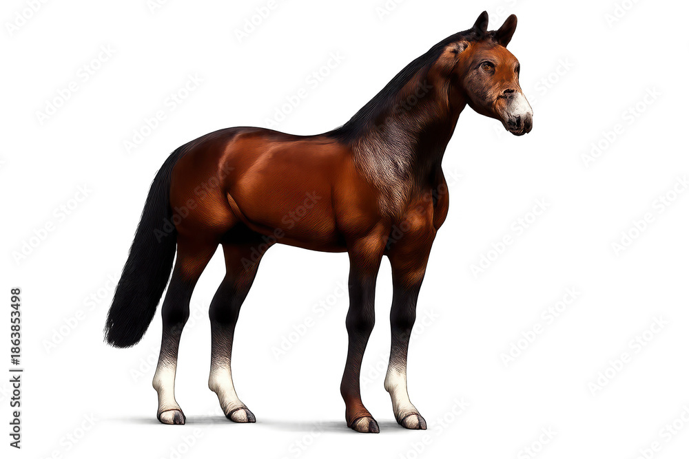 Obraz premium Beautiful Brown Horse Image on a transparent background for projects.