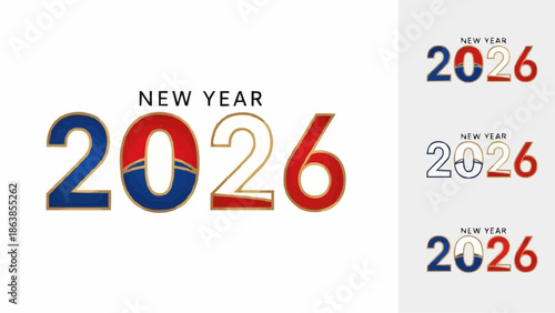 Modern New Year 2026 graphic design elements for celebration