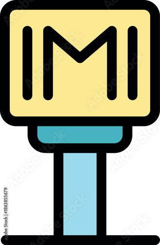 Metro sign indicating platform information for passengers navigating public transportation