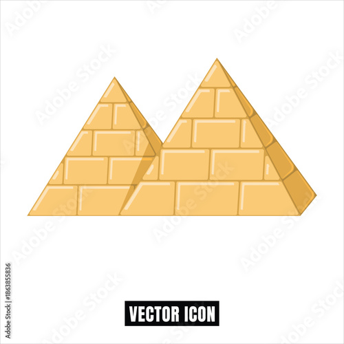 Egyptian Pyramids vector illustration, flat design, ancient monument graphic
