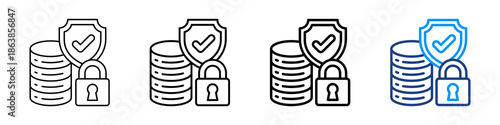 Data Protection Icon Different Style Outline Collection Set.