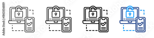 Two Factor Authentication Icon Different Style Outline Collection Set.