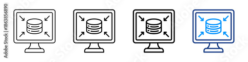 Data Minimization Icon Different Style Outline Collection Set.