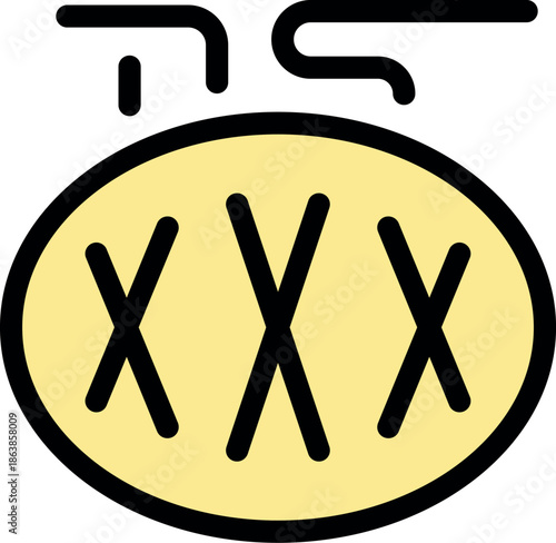 Simple graphic of xxx chromosome representing female gender in biology, genetics research, and human reproduction