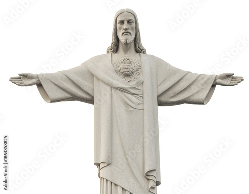 Sacred christ the redeemer statue with open arms standing