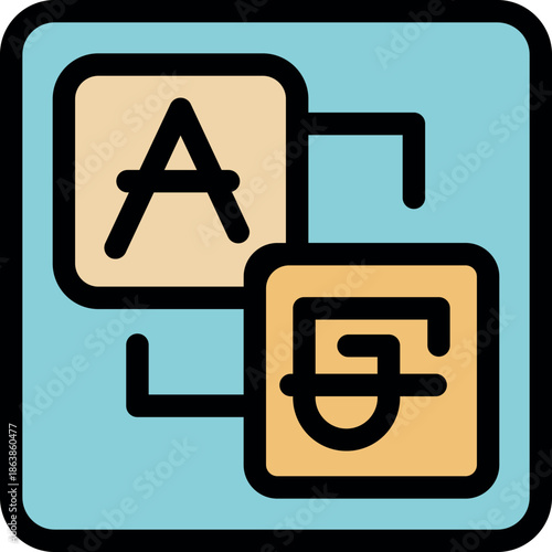 Online translator converting letter a to letter g, changing language for global communication