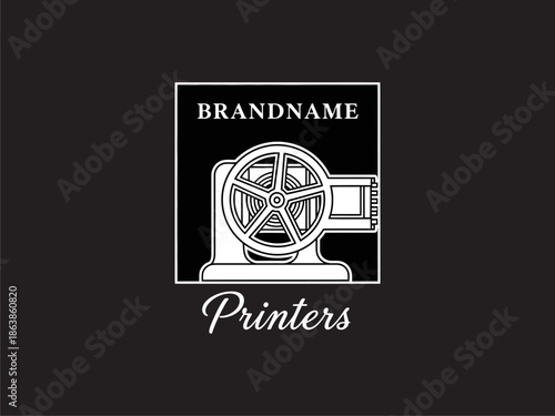 Vintage Film Projector Icon Design Element.