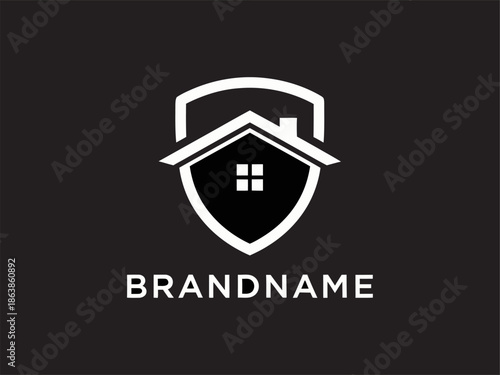 House Shield Logo Design Element.