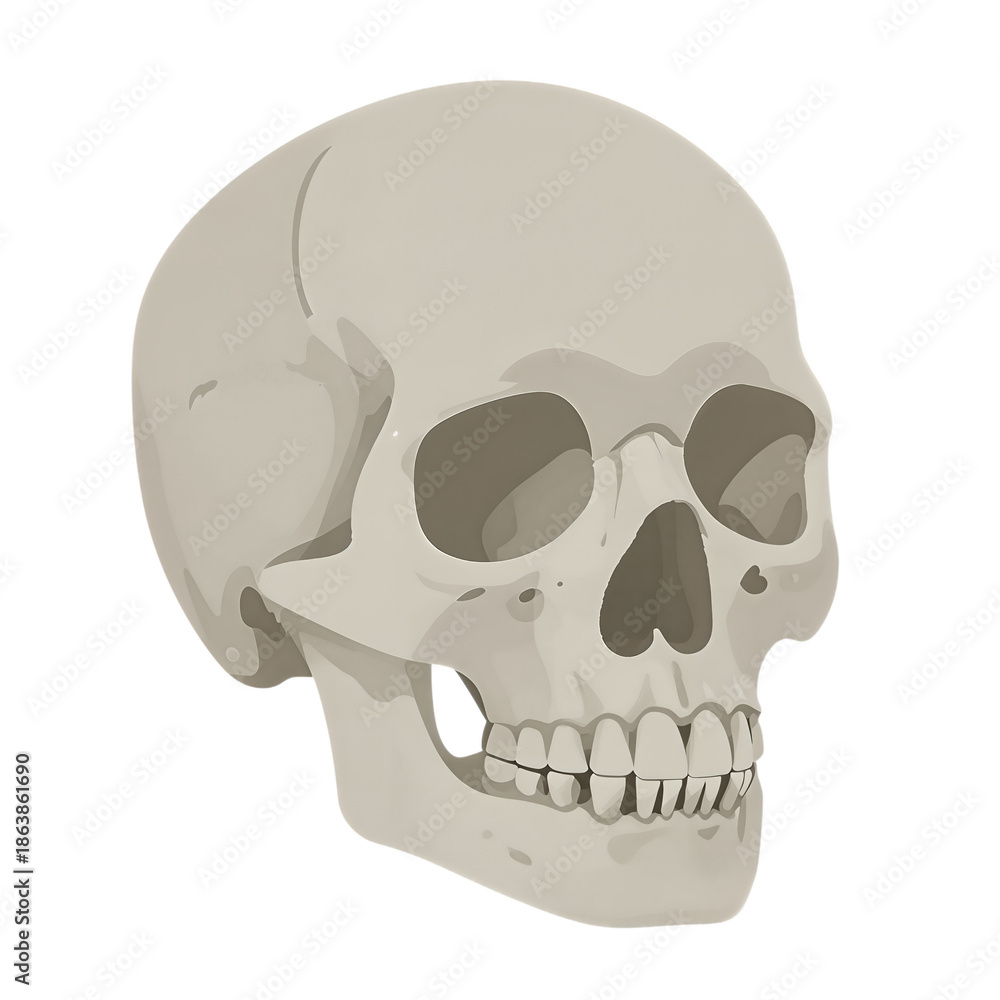 Obraz premium Human Skull in Side View
