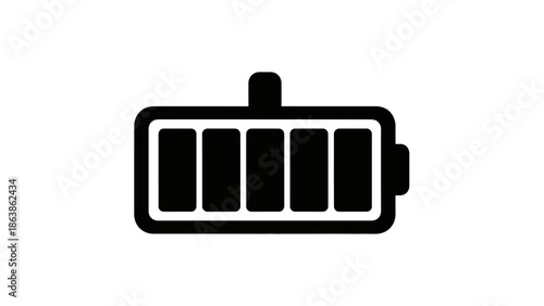 Full battery charge level indicator icon silhouette.