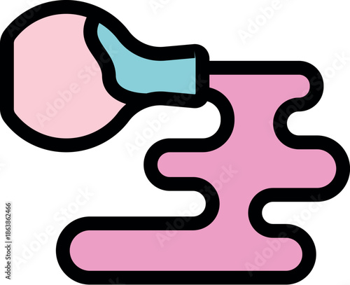 Nail polish spilling from a bottle and forming a puddle on a surface