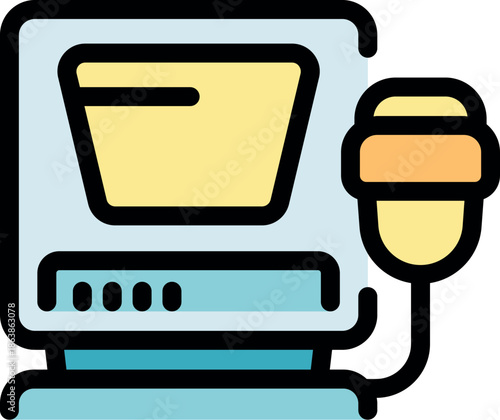 Ultrasound machine showing medical scan results on its monitor, featuring the connected probe for diagnosis