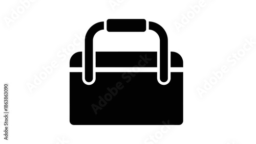 Portable Toolbox Icon - Professional Hardware Case Silhouette