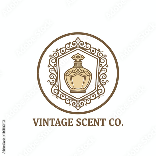 Vintage Scent Co. Luxury Perfume Bottle Logo