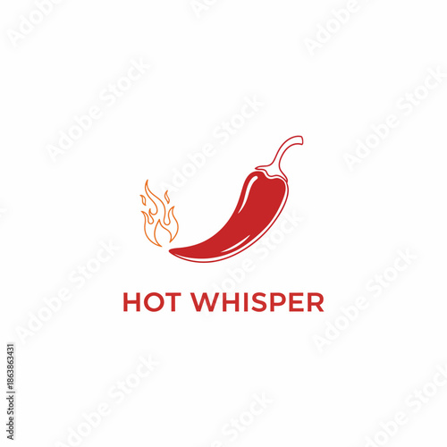 Hot Whisper Spicy Chili Flame Logo