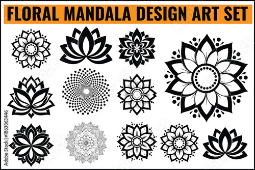 Elegant Floral Mandala Art Set