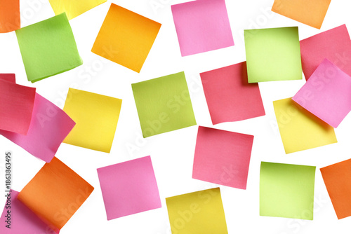Innovation meeting surrounded by sticky notes isolated on transparent background