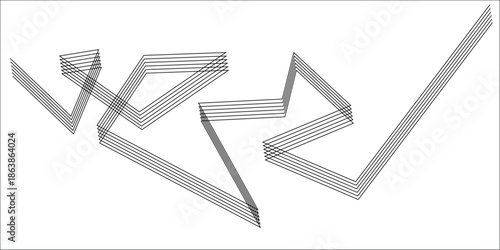 Vector illustration of a 3d origami paper plane and crane icons with a green business checkmark symbol for web design choice