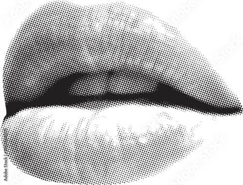 Halftone Dot Lips Pop Art Graphic Design