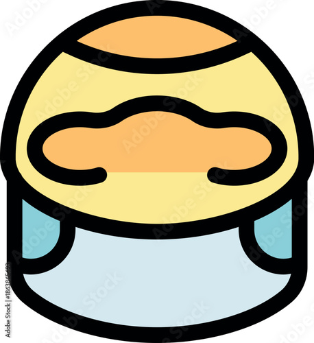 Simple shaving cream packaging icon with foam on top, symbolizing men's grooming and personal care routine