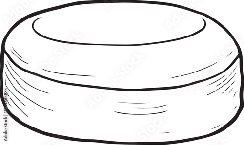 Soap Bar Hand-drawn Sketch Drawing Vector Illustration, Line Linear Symbol Engraving Coloring Book, Black and White Isolated