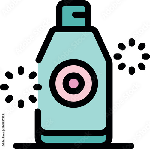 Contact lens solution bottle spraying refreshing drops, maintaining hygiene and comfort for clear vision