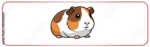 Cute guinea pig cartoon character for kids and pets