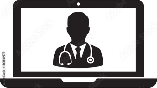 Medical icon for online doctor consultation and telemedicine services