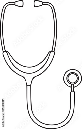 Medical stethoscope icon for healthcare and medicine