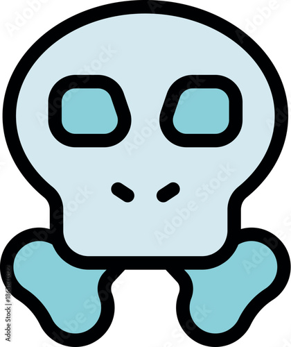 Cartoon skull and crossbones symbolizing danger, piracy, or toxicity