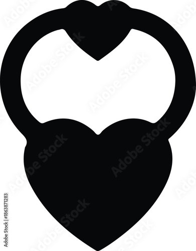 Bearded man heart logo silhouette, Minimal black silhouette logo showing a bearded man with heart shape, symbolizing love, barber culture, masculinity, and grooming identity.

