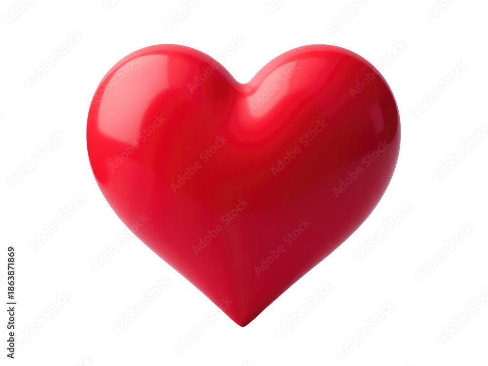 Fototapeta premium A single red heart shaped object against a white background
