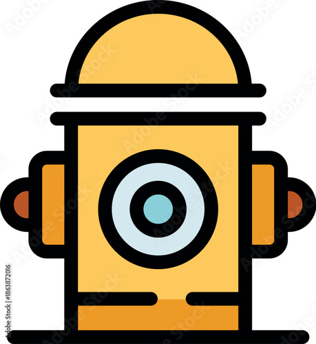 Yellow fire hydrant standing ready for emergency situations, ensuring safety and fire protection
