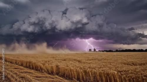 storm clouds over the field