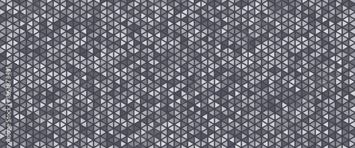 Triangular Halftone Texture Retrowave Vector Geometric Technology Abstract Background. Half Tone Triangles Retro Colored Pattern.