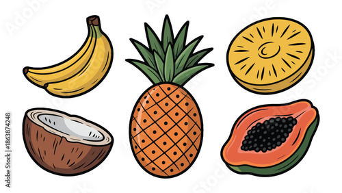 Tropical Fruit Paradise: A delightful assortment of tropical fruits, bursting with vibrant colors and textures, offers a refreshing glimpse into the exotic world of flavors. 