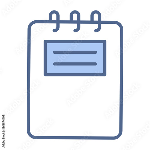Notebook Blue Icon Vector Illustration