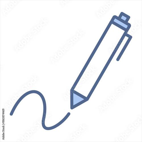 Signature Blue Icon Vector Illustration