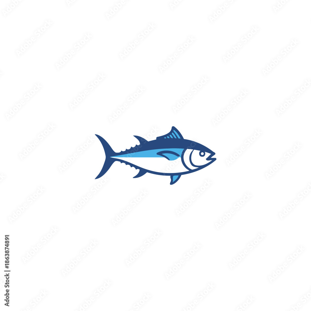 Obraz premium Fresh tuna logo symbolizing quality seafood and ocean freshness.