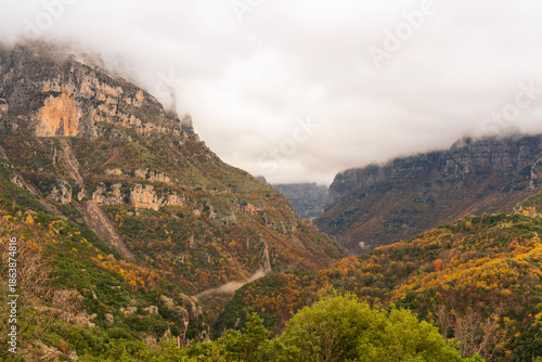 Autumn colours in the Vikos Gorge in Greece