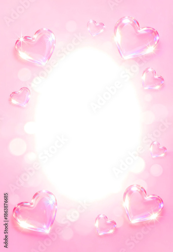 Wallpaper Mural https://contributor.stock.adobe.comRomantic Valentine's Day love background filled with brilliantly shining glass-textured heart balloons and dreamy bokeh light Torontodigital.ca