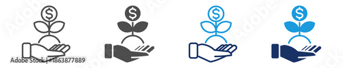 investment icon set multiple style