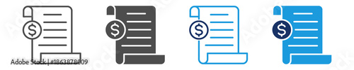 bill icon set multiple style