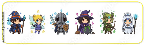 Charming fantasy characters in whimsical magical scene