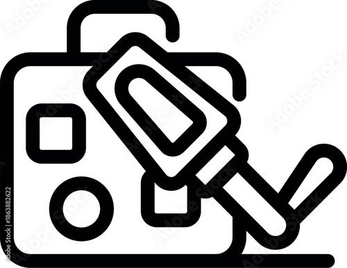 Metal detector and case ready for treasure hunting and discovery