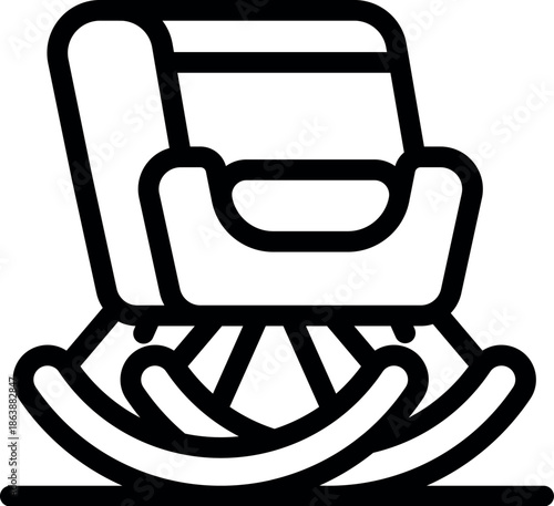 Comfortable rocking chair standing on floor, perfect for relaxing at home or in garden