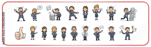 Business professionals expressing emotions and ideas in office