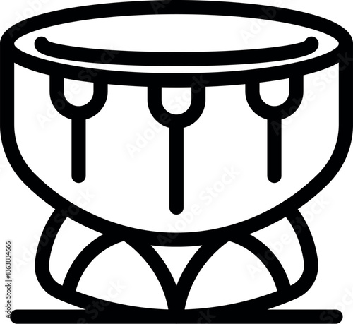 Timpani drum, a staple of orchestral percussion, known for its deep and resonant sound, essential for classical music