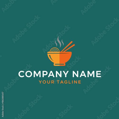 Delicious hot noodle soup in a bowl with chopsticks.